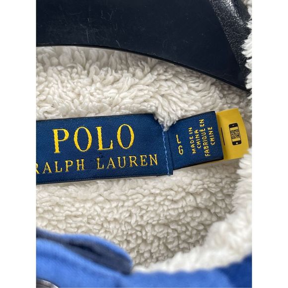 Polo Ralph Lauren Pullover Sweatshirt Men Large SouthwestFleece Mockneck Blue - Picture 4 of 12